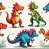 Mensen die kleurrijke dinosaurussen tekenen