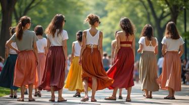 Mensen in stijlvolle rokken