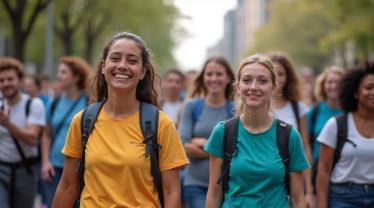 Mensen nemen deel aan een FND bewustwording evenement.