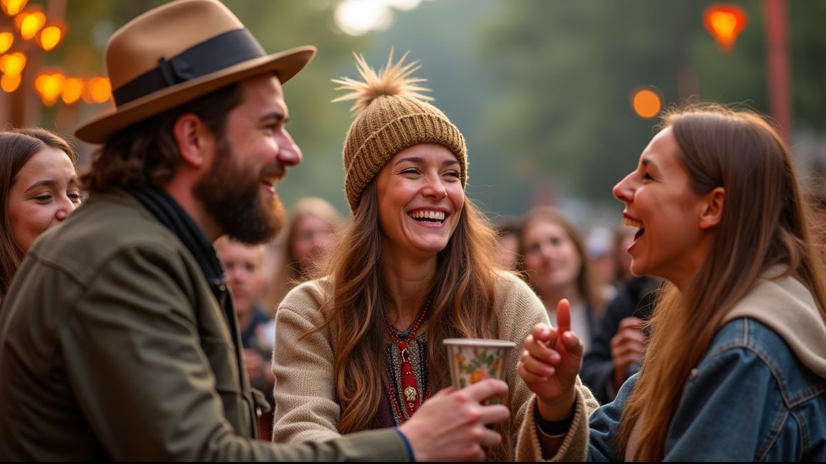 Mensen van verschillende culturen die yodelen
