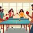 Mensen van verschillende leeftijden en culturen spelen tafeltennis in een gemeenschapscentrum.