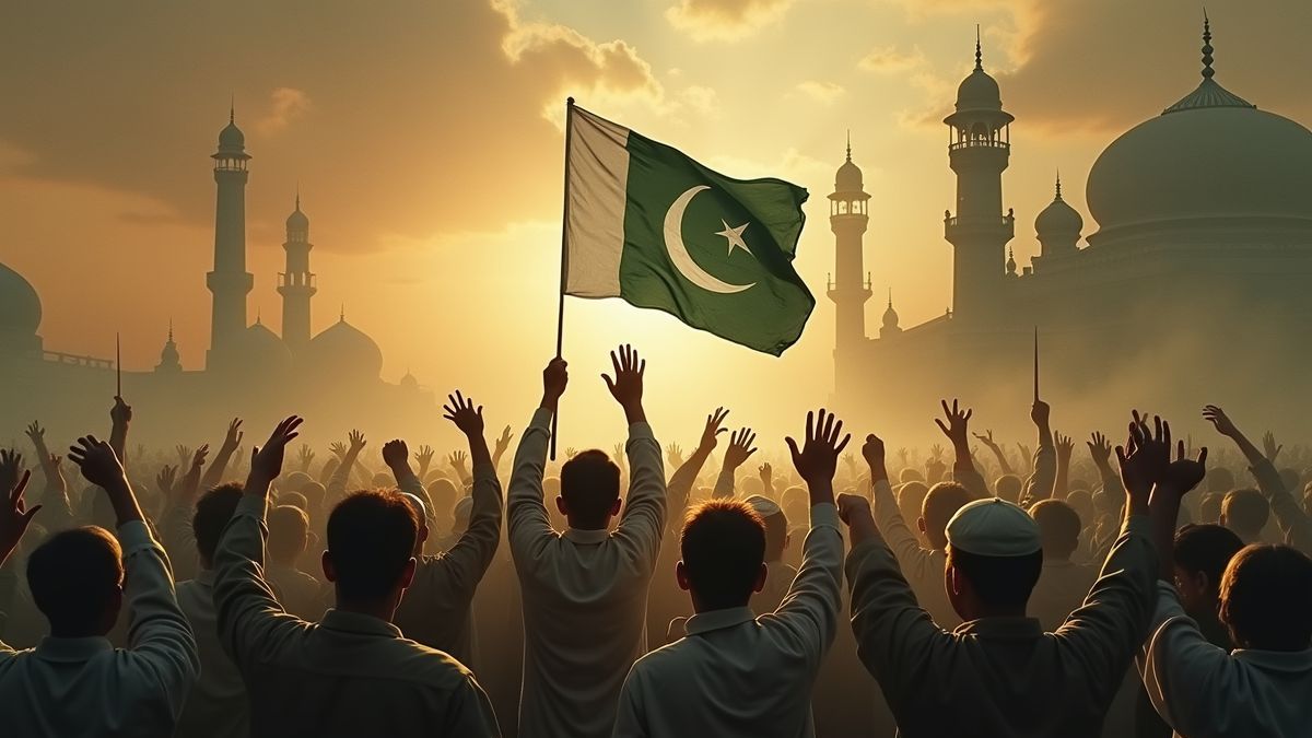 Moment van onafhankelijkheid van Pakistan in 1947