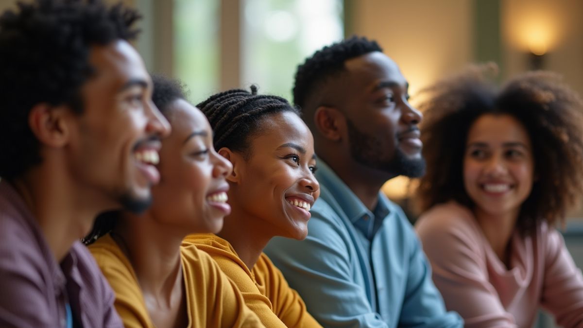 Multiculturele groep mensen in gesprek