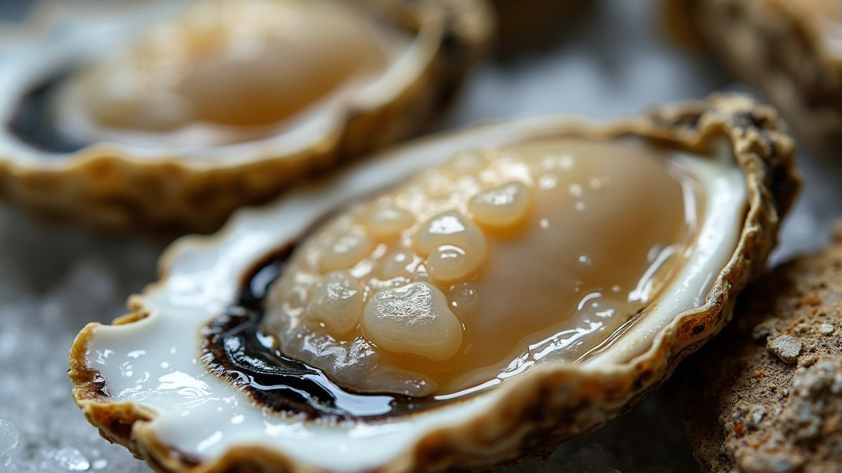 Nabijbeeld van verse oesters