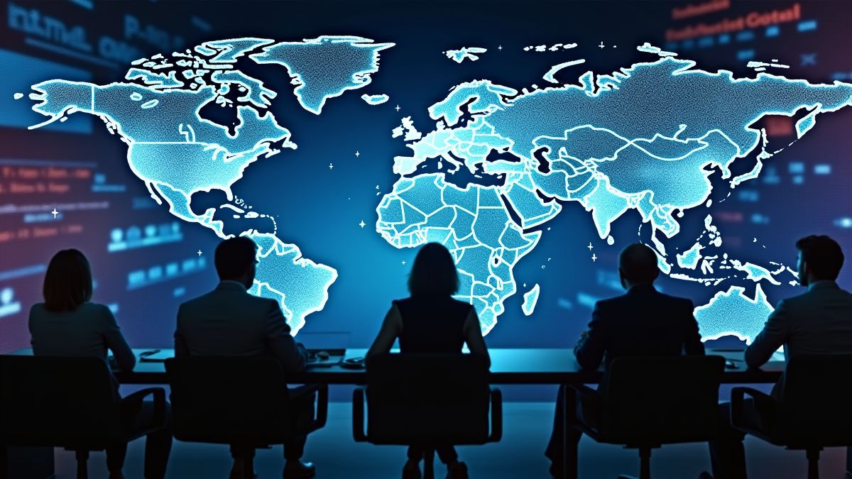 Nieuwsredacteurs die internationale onderwerpen analyseren.