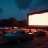 Nostalgische Drive-In bioscoop met een groot scherm