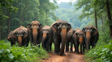 Olifanten in Thaise jungle