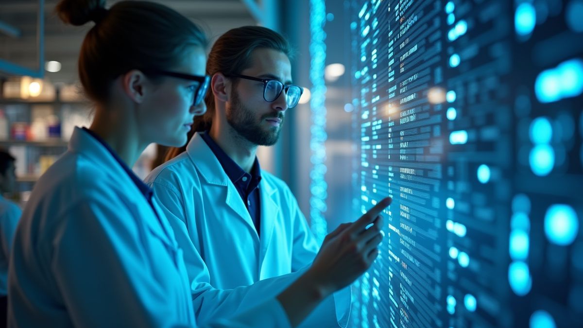 Onderzoekers analyseren DNA-sequenties in een laboratorium.