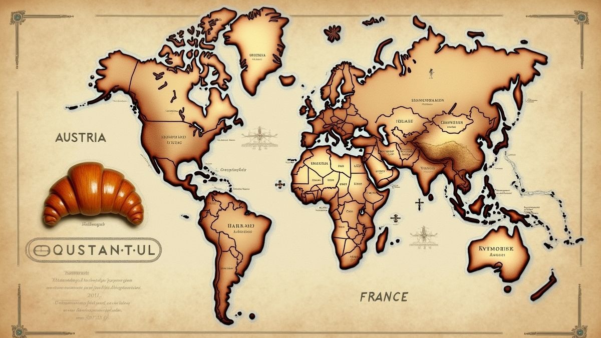 Oorsprongskaart van de croissant van Oostenrijk naar Frankrijk.