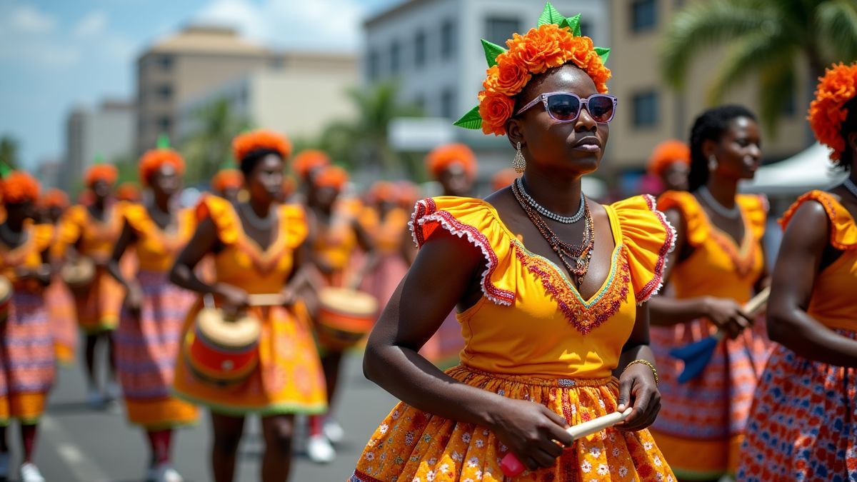Optocht tijdens Onafhankelijkheidsdag in Grenada.