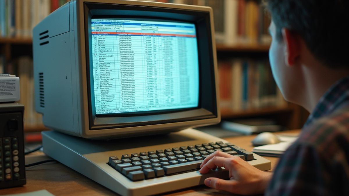 Oude computer met VisiCalc, de eerste spreadsheetsoftware.