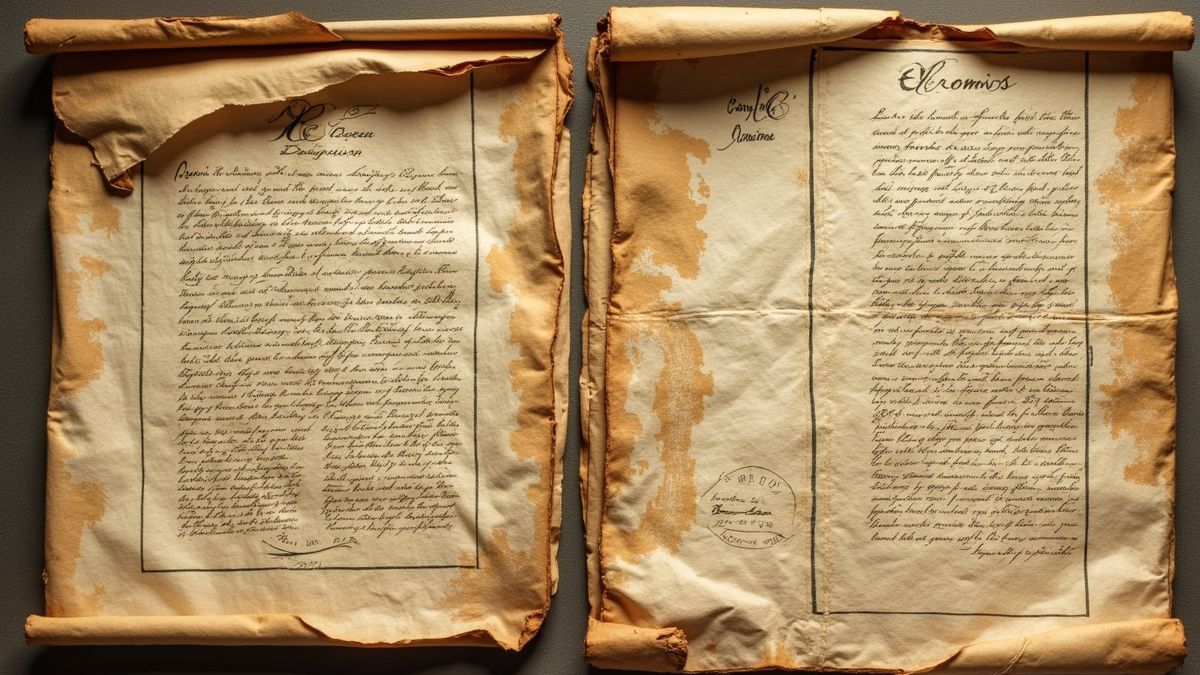 Oude documenten die de oprichting van ICOMOS illustreren.