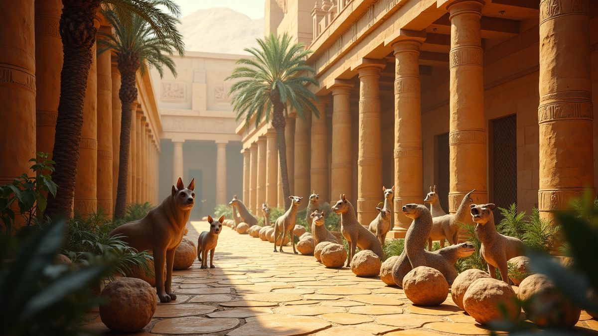 Oude Egyptische dierenmenagerie.