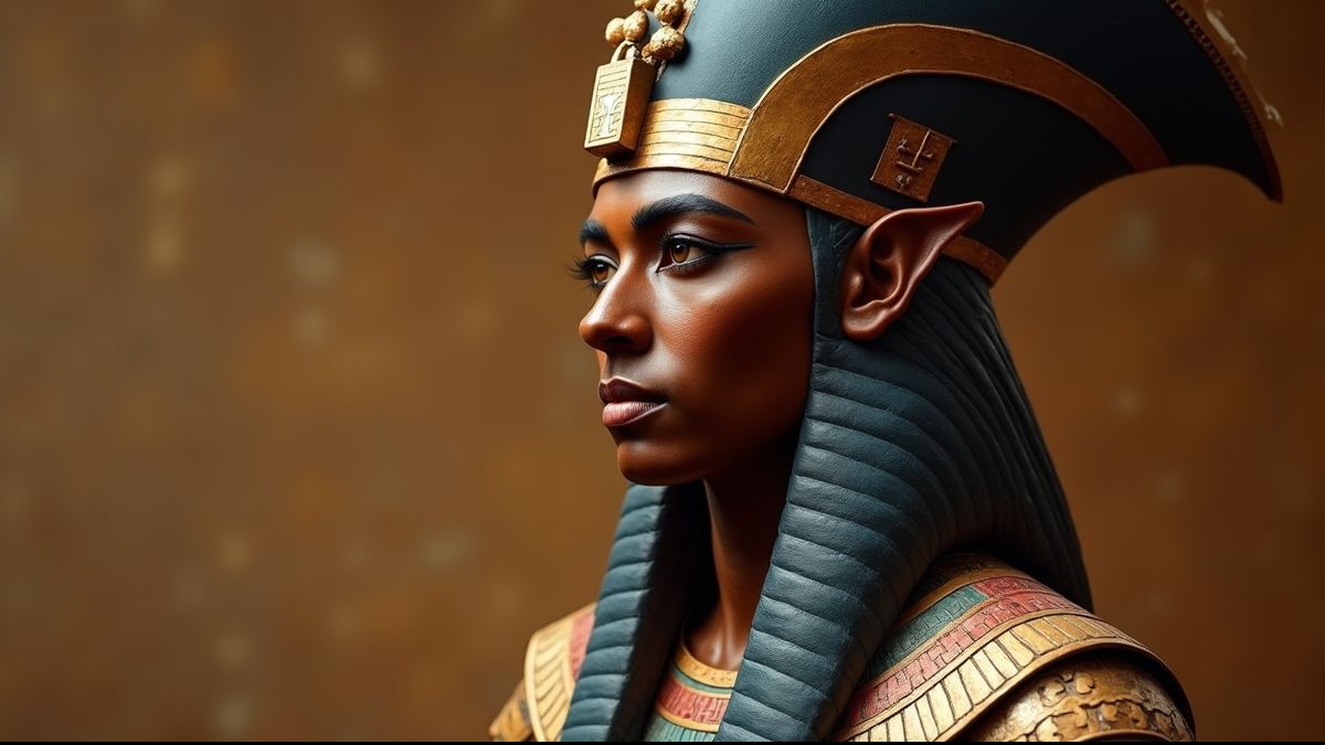 Oude Egyptische edelman met een gevederde hoed