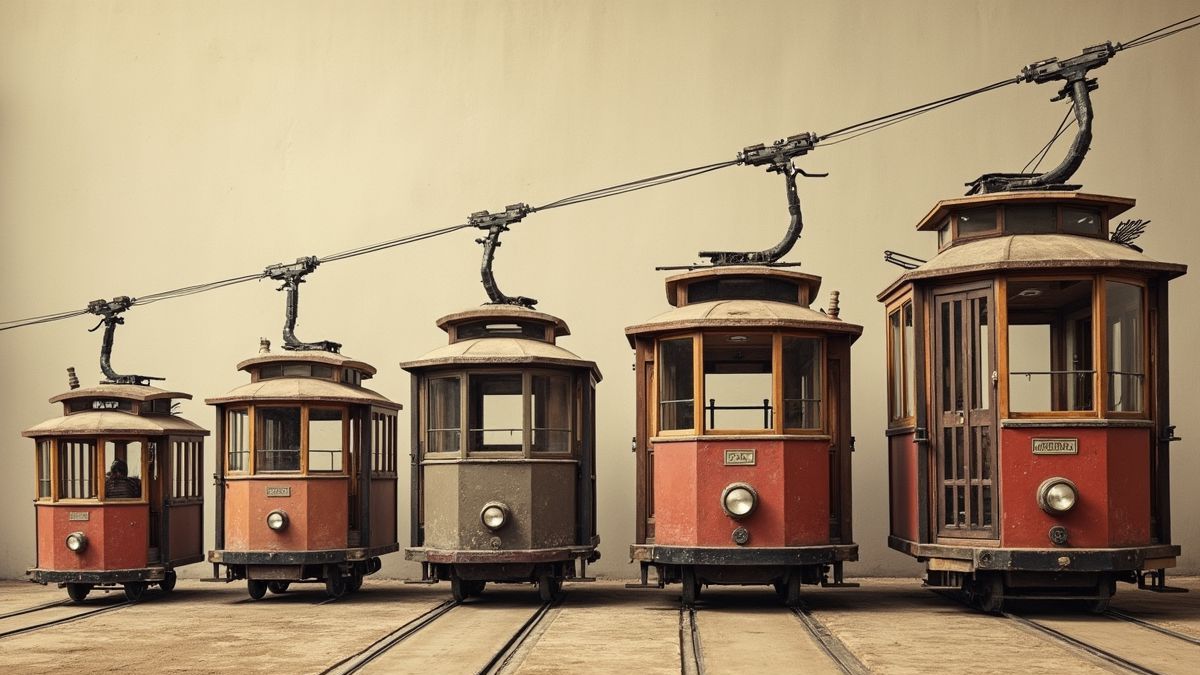Oude kabelbaan in vintage stijl