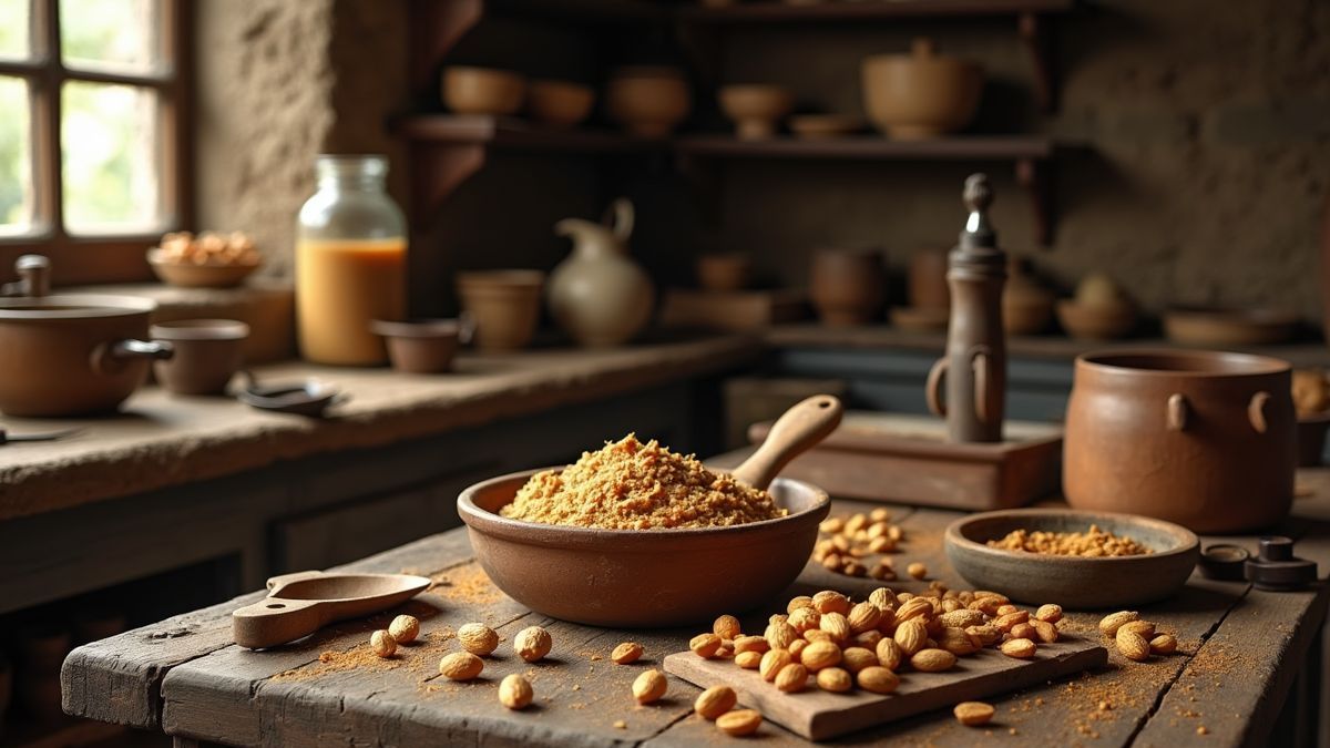 Oude keuken voor het maken van pindakaas