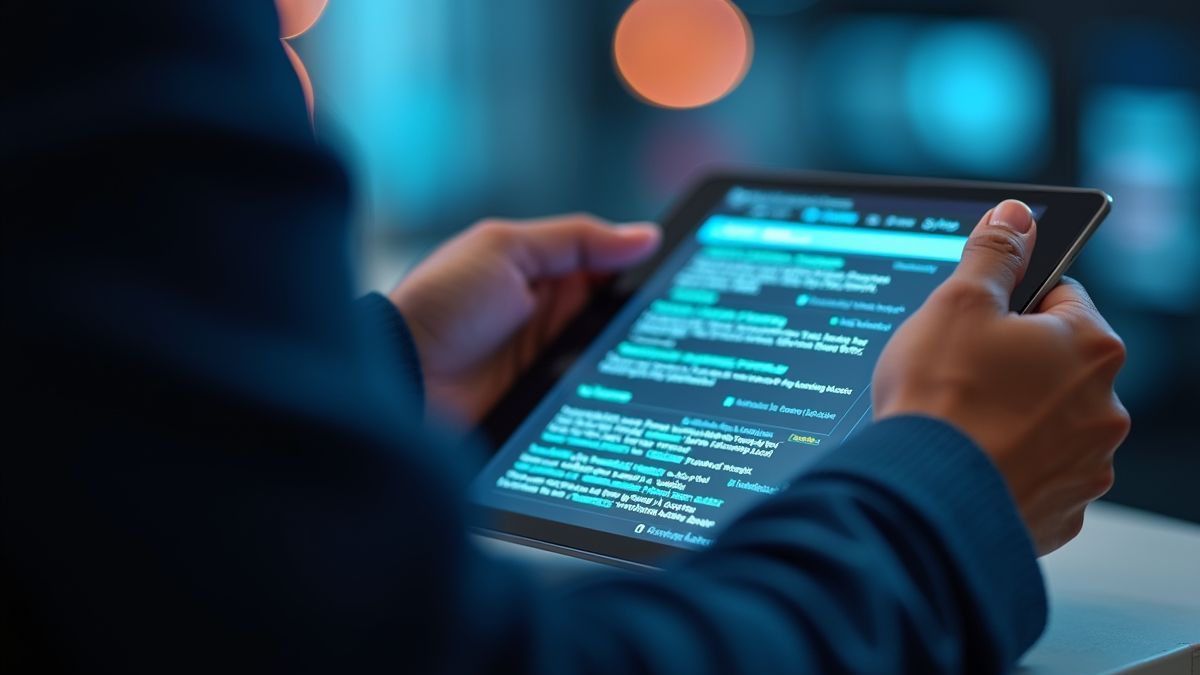 Persoon controleert nieuws via digitale hulpmiddelen.