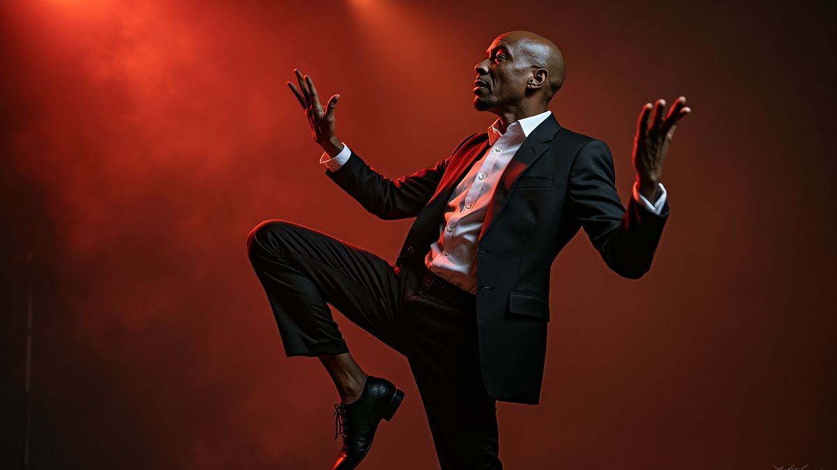 Portret van Frankie Manning die danst