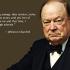 Portret van Winston Churchill met beroemde citaten