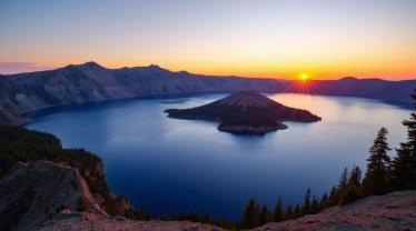 Landschap van Oregon met Cascade Mountains
