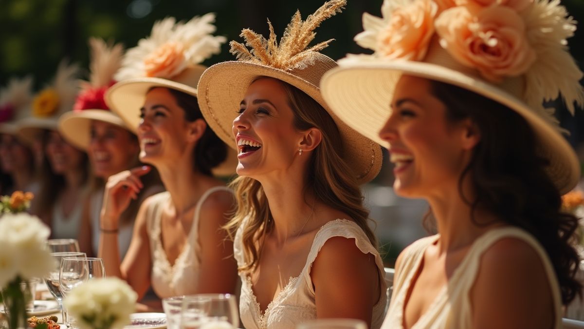 Red Hat Society leden op een thee party