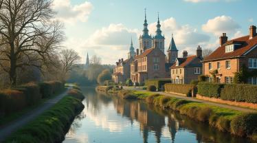 Schilderachtig uitzicht op de charmante dorpen van Norfolk met historische bezienswaardigheden