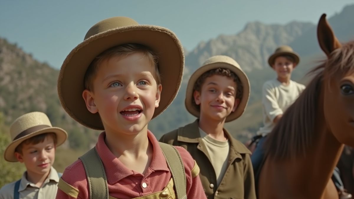 Scène uit een familiefilm met kinderen