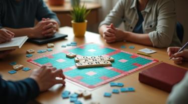 Scrabble bordspel op tafel