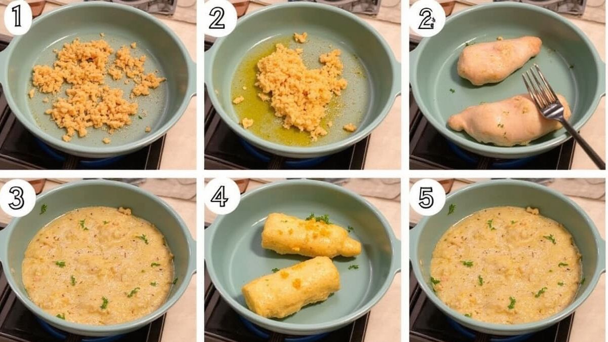 Stapsgewijze handleiding voor het maken van Kip Cordon Bleu.