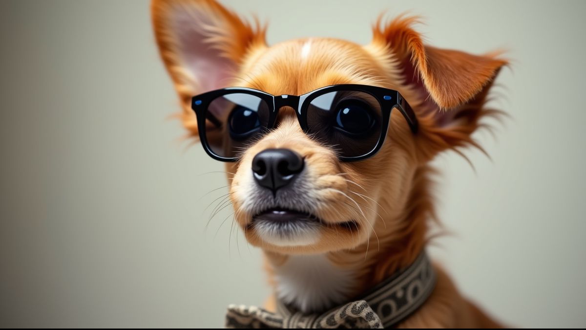 Stijlvolle hond met strik