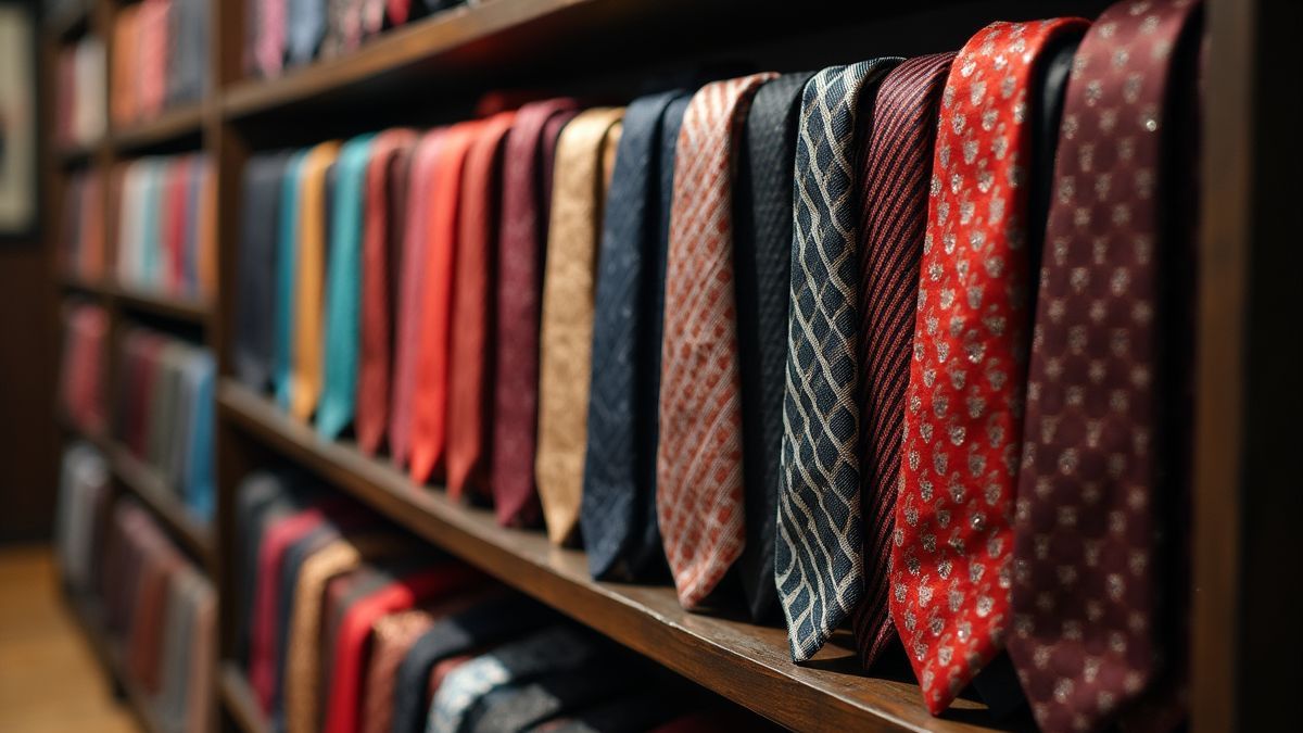 Stijlvolle stropdassen in een winkel