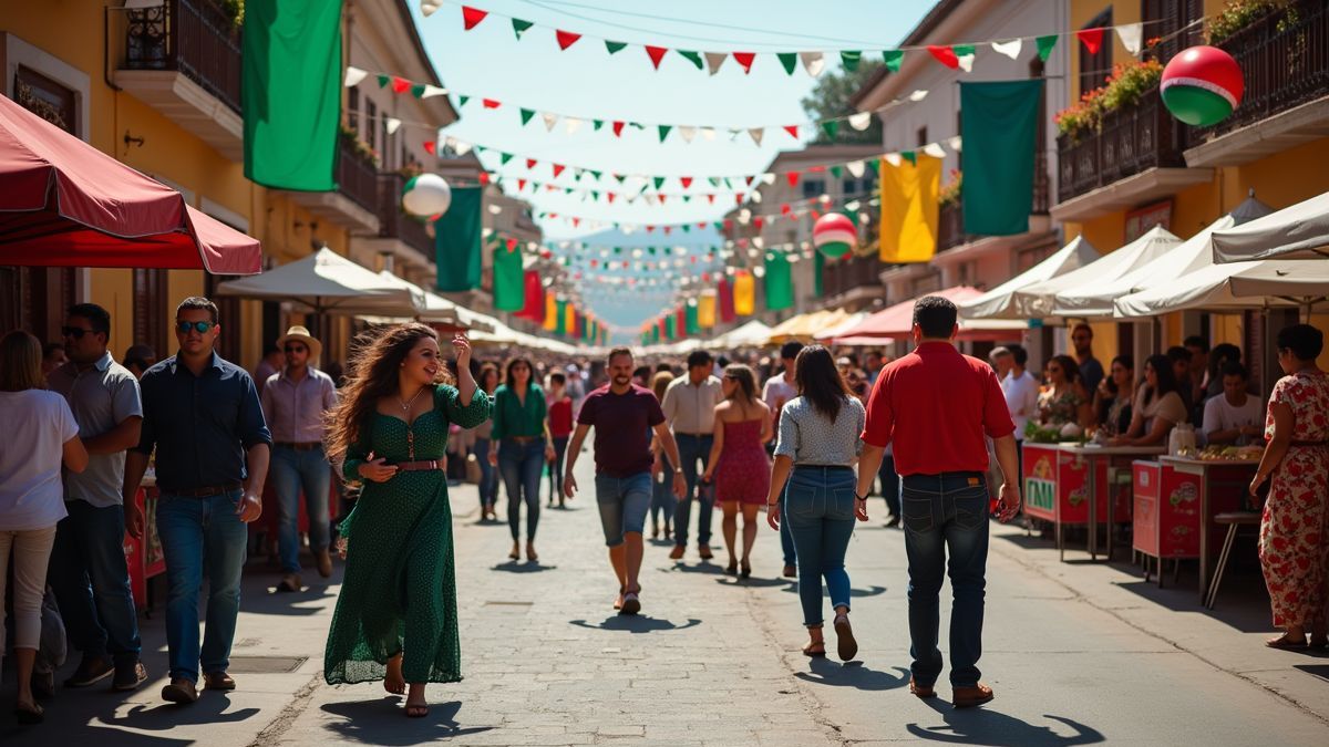 Straatfestival ter ere van de Mexicaanse Onafhankelijkheidsdag.