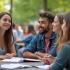 Studenten die een debat voeren over academische vrijheid.