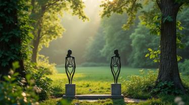 Weelderige tuin vol bloemen en fruit.