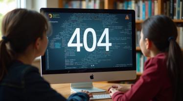 Symbolisch 404 foutbericht op een computerscherm.