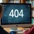 Symbolisch 404 foutbericht op een computerscherm.