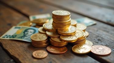 Een verzameling oude en moderne bankbiljetten die de evolutie van valuta tonen.