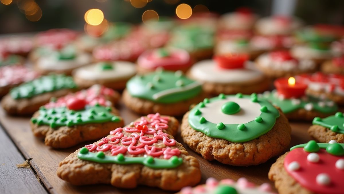 Tafel met verschillende soorten havermoutkoekjes.