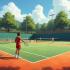 Tennisspelers in actie op een tennisbaan