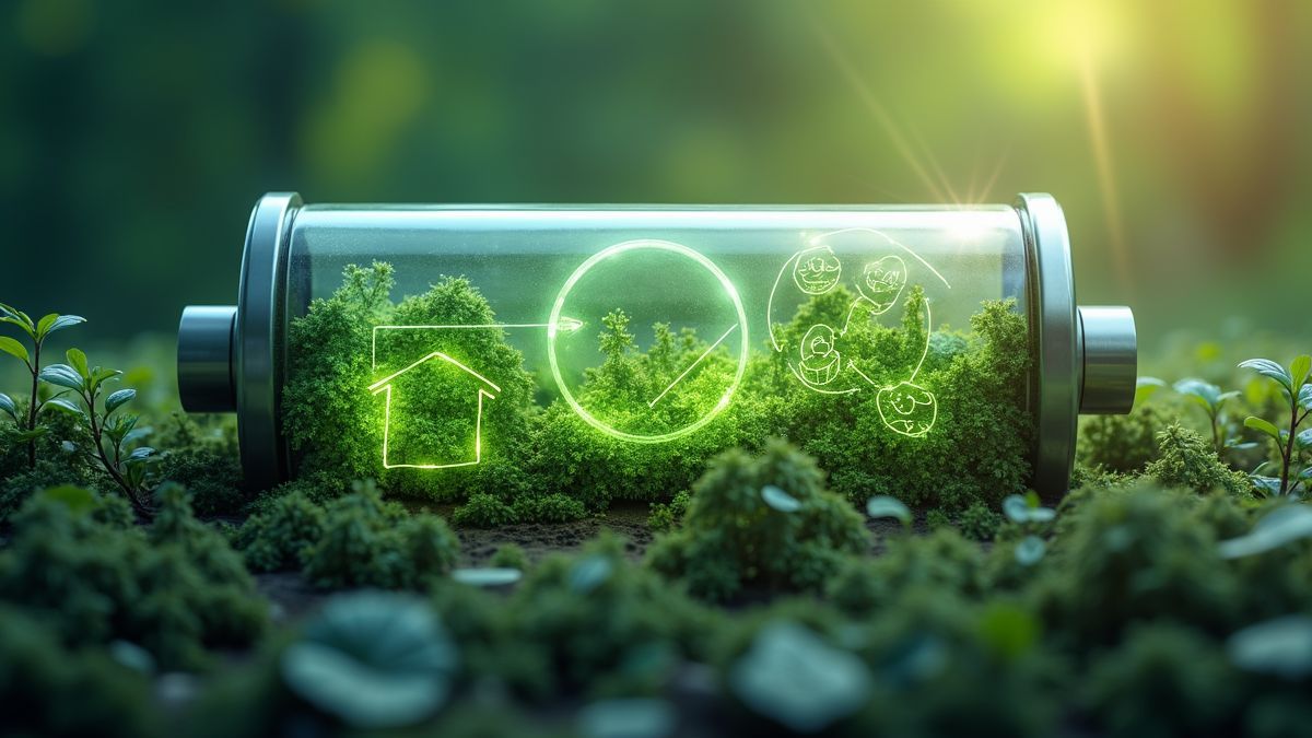 Toekomstige batterijtechnologie met duurzame elementen.