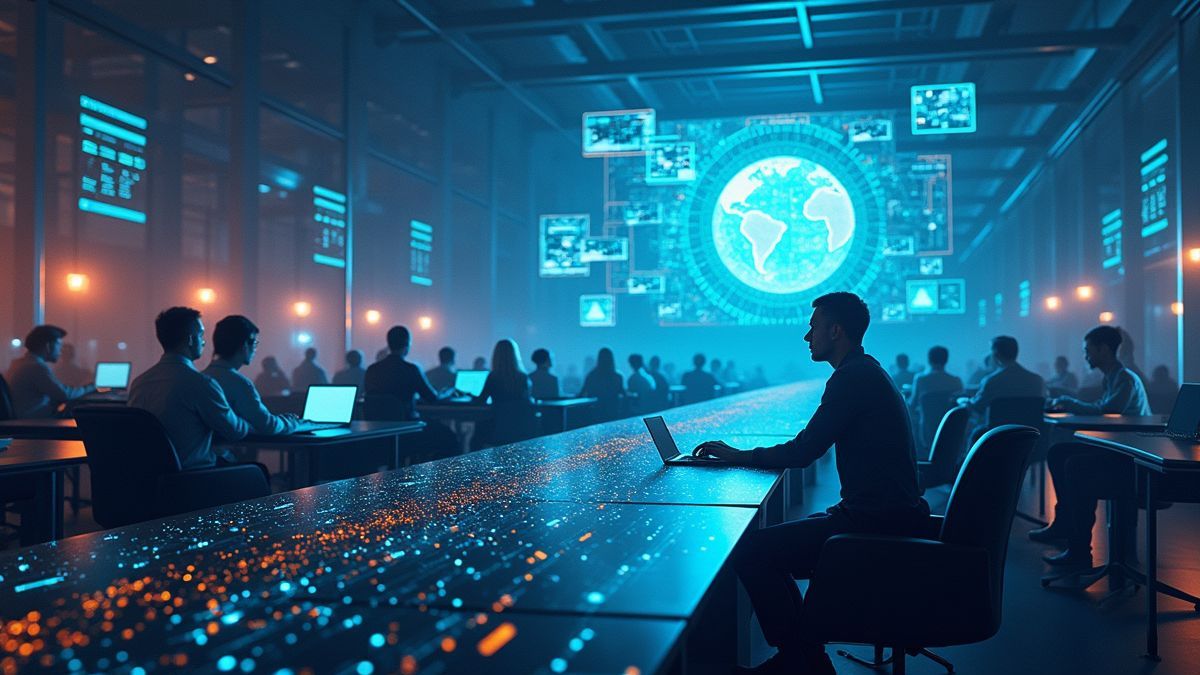 Toekomstige visie van het internet met diverse gebruikers.