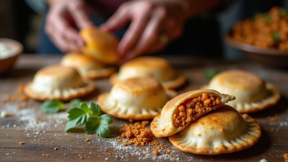 Traditionele ambacht van empanadas maken.