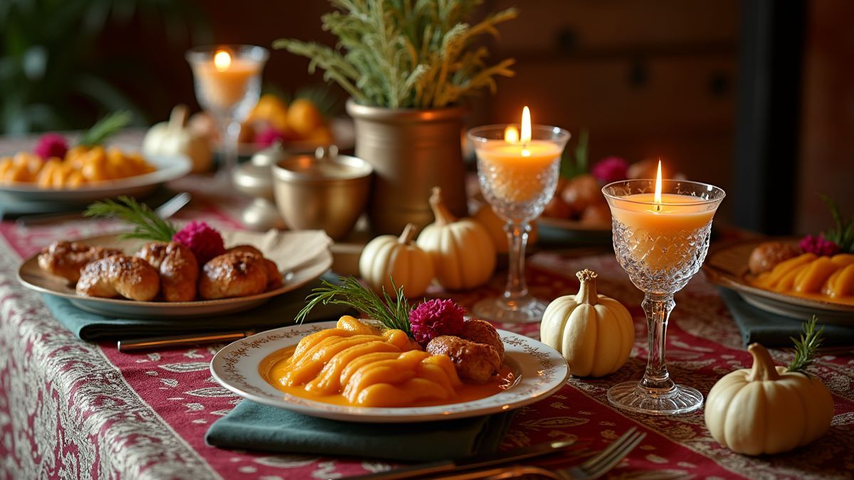 Traditionele Armeense feesttafel voor Navasard