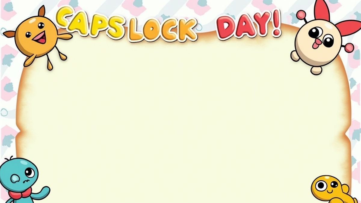 Uitnodigingssjabloon voor het vieren van Caps Lock Dag.