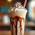 Verfrissende koffie milkshake in een gezellig café.