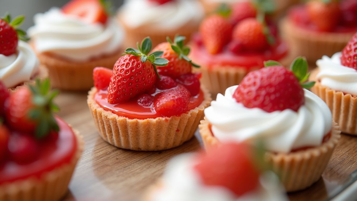 Verschillende aardbeien desserts
