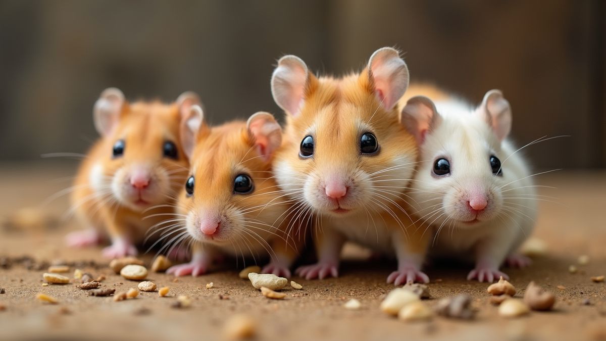 Verschillende hamster soorten in hun leefomgeving