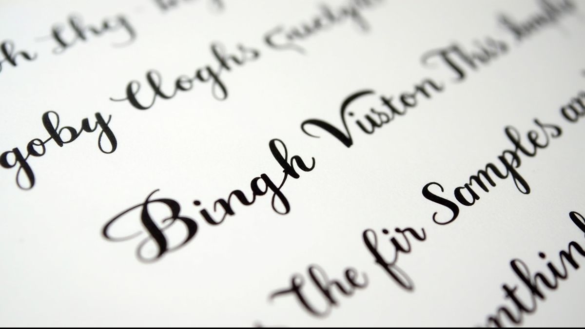 Verschillende handschriftstijlen op papier