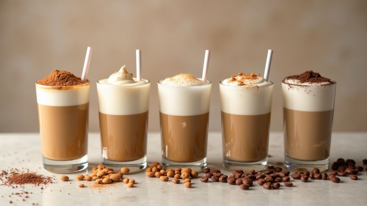 Verschillende variaties van café au lait