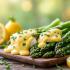 Verse asperges met lente-versiering